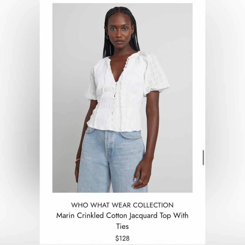 Who What Wear Cream Textured Blouse